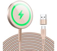 ESR Magsafe - Caricatore wireless per iPhone 16/16 Pro/16 Pro Max/15/14/13, AirPods 4/3/2 Pro, stazione di ricarica induttiva con cavo in nylon rinforzato da 1,5 m, colore: titanio deserto (senza