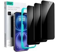 ESR Pellicola Privacy per iPhone 16 Plus/iPhone 15 Plus, Vetro temperato anti spia, Facile strumento di installazione, Bordi micro-curvi, Compatibile con le custodie, 3 Pezzi