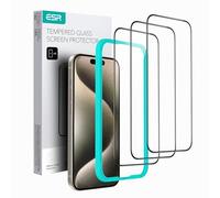 ESR Pellicola Vetro per iPhone 15 Pro 6.1 Pollici, 3 Pezzi, Bordi curvi 2.5D, Copertura Totale e antigraffi