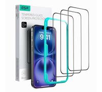 ESR Pellicola Vetro per iPhone 16 Plus/iPhone 15 Plus, Vetro temperato con supporto di installazione, Durezza 9H, Protezione militare, Chiarezza HD, Resistente ai graffi, 3 Pezzi