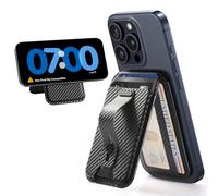 ESR Portafoglio per MagSafe, Blocco RFID, Conserva 5 carte,Presa sicura con Passante per le dita,per iPhone Serie 17/16/15/14/13/12,Google Pixel 10/10 Pro/10 Pro XL,Non per mini,Fibra di Carbonio Nero