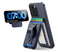 ESR Portafoglio per MagSafe, Blocco RFID, Conserva 5 carte, Supporto Regolabile, Presa Sicura con Passante per le Dita, per iPhone 16/15/14/13/12, Non per iPhone mini, Non compatibile con Dov’è, Blu