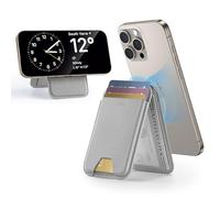 ESR Portafoglio per MagSafe (HaloLock), Blocco RFID, Compatibile con Il Magsafe Wallet, Supporto per 5 Carte, Supporto Regolabile, per iPhone Serie 16/15/14/13/12,Non per 13/12 Mini, Titanio Sabbia