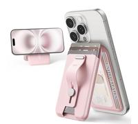 ESR Portafoglio per MagSafe, RFID Blocking, Conserva 5 carte, Supporto Regolabile, Presa Sicura con Passante per le Dita, per iPhone 16/15/14/13/12, Non per iPhone mini, Non compatibile con Dov’è,Rosa