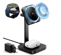 ESR Qi2 - Stazione di ricarica 3 in 1 per Apple Watch e iPhone, 15 W, con CryoBoost, stazione di ricarica induttiva per iPhone 16/15/14, per Apple Watch/AirPods