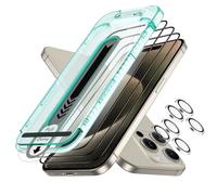 ESR Set di Armorite Pellicola Vetro per iPhone 15 Pro Max, Vetro Temperato Estremamente Resistente, Telaio per una Facile Installazione, 3 Pezzi con 2 Set di Protezione Singola per Fotocamera