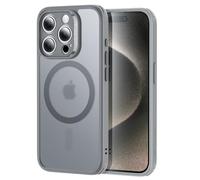 ESR Set di Cover per iPhone 15 Pro Max (5 in 1),Custodia opaca con protezione dello schermo e delle lenti della fotocamera,Compatibile con MagSafe,Protezione di livello militare,Serie Classic,cenere