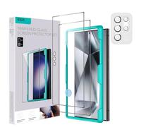 ESR Set di protezioni per lo schermo 2+1 per Samsung Galaxy S24 Ultra, 2 Pellicole in vetro temperato e 1 set di protezioni individuali per le lenti, Bordi curvi 2.5D, Protezione completa antigraffio