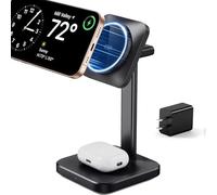 ESR Stazione di Ricarica 2 in 1 per Apple, Supporto di Ricarica MagSafe per iPhone [Certificato], Ricarica Magsafe per più dispositivi iPhone 17/16/15/14/13/12, Apple Watch e Airpods 4, Nero