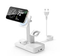 ESR Stazione di ricarica 5-in-1 GaN 65W, Caricatore wireless magnetico per iPhone serie 16/15/14/13/12, Apple Watch, AirPods 4/3/2/Pro, dispositivi USB A/C e MagSafe, Bianco