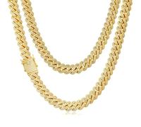 Esrael Catena cubana da uomo in finto oro da 14 mm, gioiello per travestimento Joker, accessori per uomo, collane in oro, gioielli hip hop, idea regalo, 50-71 cm, 26Inch(65cm), Oro, Nessuna pietra