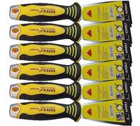 ESreake Confezione da 6 raschietti per stucco da 5,1 cm, con manico ergonomico in plastica per nastrare vernice, pareti, pavimenti, piastrelle, utensili in metallo, rimozione per legno, raschietto per carta da parati (5,1 cm)
