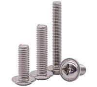 ESreake Viti metriche M4, lunghezza 18-35 mm, confezione mista, bulloni a testa rondella Phillips Drive PWM, per fori metrici cinesi M4, pomelli per porte e cassetti (50, M4 x 18/22/25/30/35 mm)