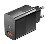 ESSAGER® ES-CD29 - Caricabatterie da parete rapido USB da 33 Watt - 2 porte (1x Type C + 1x USB-A) per Android, Apple e Windows