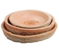 Esschert AT02 - Set di 3 sottovasi in Terracotta invecchiata, Rotondi