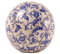 Invecchiato IN Ceramica Diametro 12 CM Dekokugel Bianco Blu Giardino Campagna