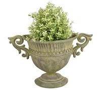 Esschert Design AM71 - Urna da parete in metallo anticato, colore: Verde