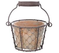 Esschert Design at09 15 x 13 x 10 cm in terracotta, effetto anticato in metallo/maniglia