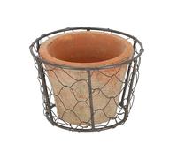 Esschert Design AT10 - Vaso in Terracotta invecchiata con Cestino Metallico