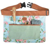Esschert Design Cintura da giardino in iuta con stampa rosa, 46 x 1 x 34 cm, con marsupio, con chiusura a clip