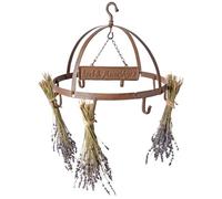 Esschert Design - Essiccatore per Fiori ed Erbe aromatiche, Circolare, a 8 Ganci, Ø Circa 38 cm, in ghisa, Colore: Marrone Rossiccio
