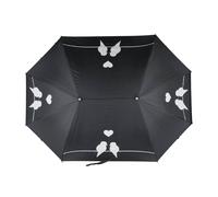 Esschert Design Extra Large PARTNERSCHIRM Nero con Uccellini Bianchi, 2 Persone