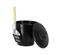 Esschert Design ff288 - Secchiello per Cenere con Paletta, Colore: Nero