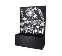 Esschert Design Fioriera con pannello decorativo foglie Fioriera con Pannello Decorativo foglie