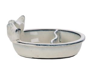 Esschert Design Futter-/Trinkschale Terracotta Crema 2 in1, 2 Scomparti