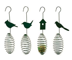 Esschert Design Futterfeder, Vogelfutter-Spirale, Halterung für Futterball oder Futterkugel, Design sortiert, 1 Stück