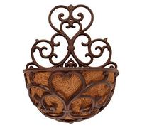 Esschert Design - Portavaso da Parete, con Interno in Cocco, Dimensioni: Circa 29 x 16 x 37 cm