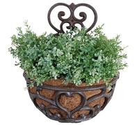 Esschert Design - Portavaso da Parete, con Interno in Cocco, Dimensioni: Circa 29 x 16 x 37 cm