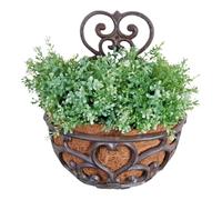 Esschert Design - Portavaso da Parete, con Interno in Cocco, Dimensioni: Circa 29 x 16 x 37 cm
