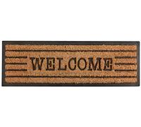 Esschert Design rb176 Stufe Zerbino Gomma/Cocco Welcome Zerbino, Fibra di Cocco, Gomma, Nero, Marrone, 75 x 25 x 2.4 cm