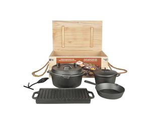 Esschert Design Set da cucina in ghisa, 7 pezzi Set da cucina in ghisa, 7 pezzi