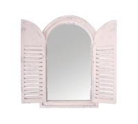 Esschert Design Specchio Muro Cornice Pieghevoli Persiane Finestra Antico Shabby