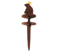 Esschert Design TG34 Frog Prince - Guida per Tubo da Giardino, Marrone Antico con Corona Dorata, Altezza 34,3 cm