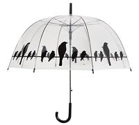 Esschert Design, TP166, Ombrello Trasparente, Motivo: Uccelli su Un Filo