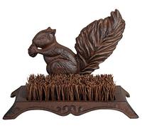 Esschert design zerbino, zerbino motivo scoiattolo in ghisa con pennello, 25 cm x 16 cm x 18 cm