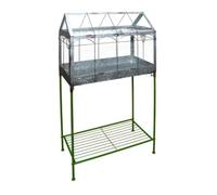 Esschert Serra di design con supporto, 114 cm, in metallo e vetro, decorazione c