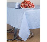 ESSE HOME - Confestyl - Tovaglia con 12 tovaglioli (Servizio Tavola) - Rettangolare - Fiandra Jacquard Puro Cotone - Made in Italy - Prodotto Artigianale - Iris 598 (170x270, Servizio Azzurro)