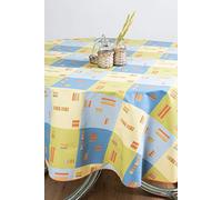 ESSE HOME - Confestyl - Tovaglia Copritavolo PRIMAVERA ESTATE - Rettangolare -Quadrata - Rotonda - Ovale - Puro Cotone 100% - Made in Italy - Prodotto Artigianale - MARTINA (0/140, Giallo)