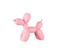 ESSECMBS Scultura creativa a forma di cane con palloncino, decorazione moderna per la casa, collezione d'arte alla moda, statuetta in resina, per camera da letto e soggiorno (rosa, 21 x 9 x 18 cm