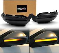 Esselle Parts Coppia Frecce LED Dinamiche per Specchietti per VW Golf 6, Touran V3, Bora, Indicatori Laterali Sequenziali CANBUS Plug & Play | Nero Fumé