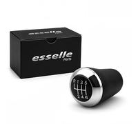 Esselle Parts Pomello Leva Cambio per Mazda 5 MK1 6 marce nero e cromato | Ricambio Specifico Plug & Play | Design Ergonomico e Resistente, alta qualità