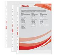 Esselte Buste Perforate Standard, in PPL Antiriflesso, per Archiviare e Conservare Documenti in Formato A4, Confezione da 100 Buste, 395613000
