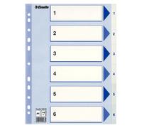 Esselte 100133 intercalare Indice a linguetta numerico Polipropilene (PP) Blu, Bianco NEW