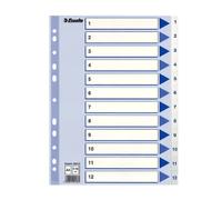Esselte 100136 intercalare Indice a linguetta numerico Polipropilene (PP) Blu, Bianco NEW
