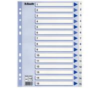 Esselte 100137 intercalare Indice a linguetta numerico Polipropilene (PP) Blu, Bianco NEW