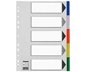 Esselte 11709 Divisori in plastica, formato A4, 5 posizioni